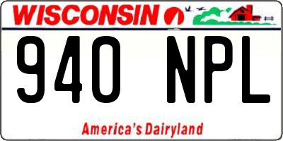 WI license plate 940NPL