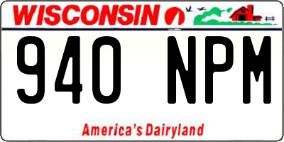 WI license plate 940NPM