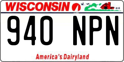 WI license plate 940NPN