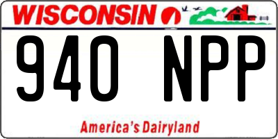 WI license plate 940NPP
