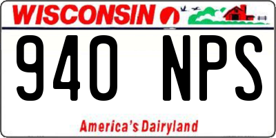 WI license plate 940NPS