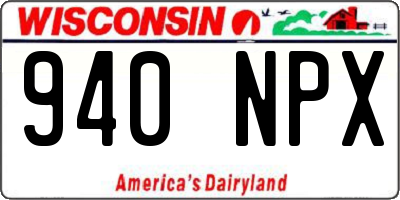 WI license plate 940NPX