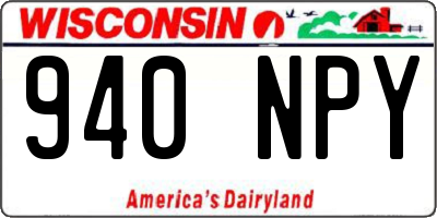 WI license plate 940NPY