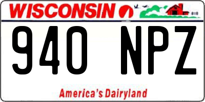 WI license plate 940NPZ