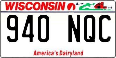 WI license plate 940NQC