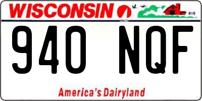 WI license plate 940NQF