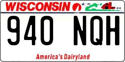 WI license plate 940NQH