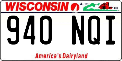 WI license plate 940NQI