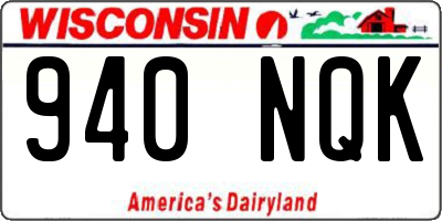 WI license plate 940NQK