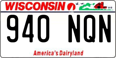 WI license plate 940NQN