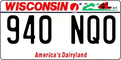 WI license plate 940NQO