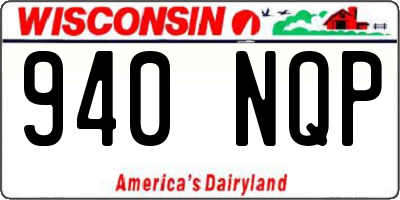 WI license plate 940NQP