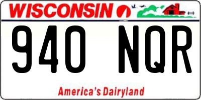 WI license plate 940NQR