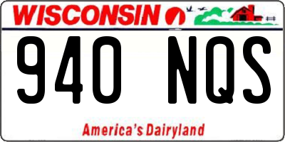 WI license plate 940NQS