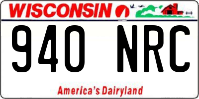 WI license plate 940NRC