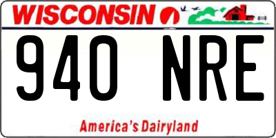 WI license plate 940NRE