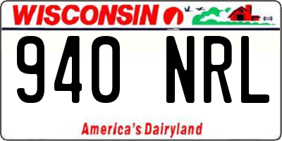 WI license plate 940NRL