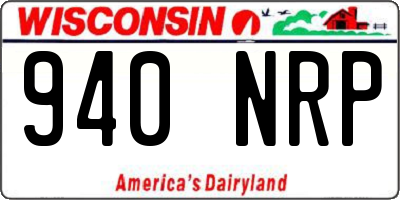 WI license plate 940NRP