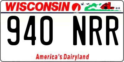 WI license plate 940NRR