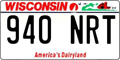 WI license plate 940NRT