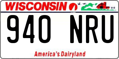 WI license plate 940NRU