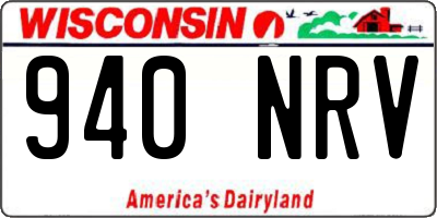 WI license plate 940NRV