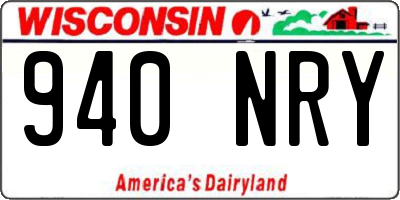 WI license plate 940NRY