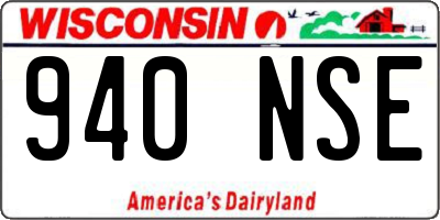 WI license plate 940NSE