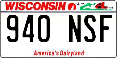 WI license plate 940NSF