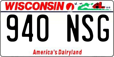 WI license plate 940NSG