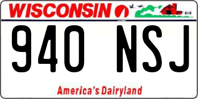 WI license plate 940NSJ