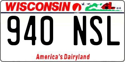WI license plate 940NSL