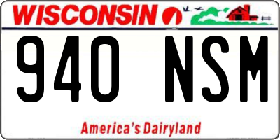 WI license plate 940NSM