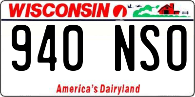 WI license plate 940NSO