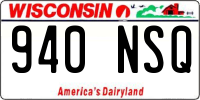 WI license plate 940NSQ