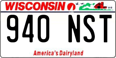 WI license plate 940NST