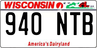 WI license plate 940NTB