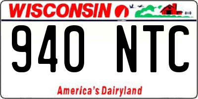 WI license plate 940NTC