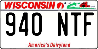 WI license plate 940NTF