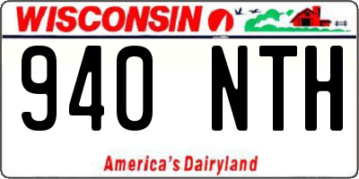 WI license plate 940NTH