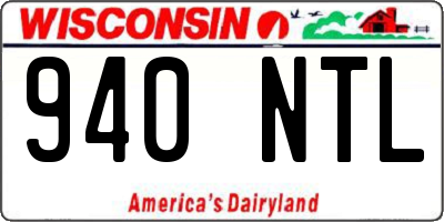 WI license plate 940NTL