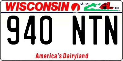 WI license plate 940NTN