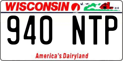 WI license plate 940NTP
