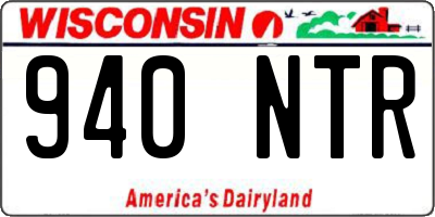 WI license plate 940NTR
