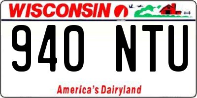 WI license plate 940NTU
