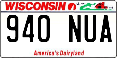 WI license plate 940NUA