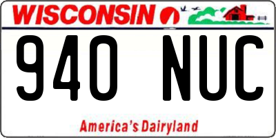 WI license plate 940NUC