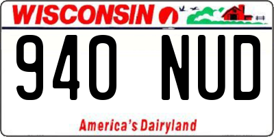 WI license plate 940NUD