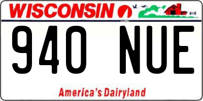 WI license plate 940NUE