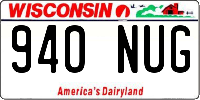 WI license plate 940NUG